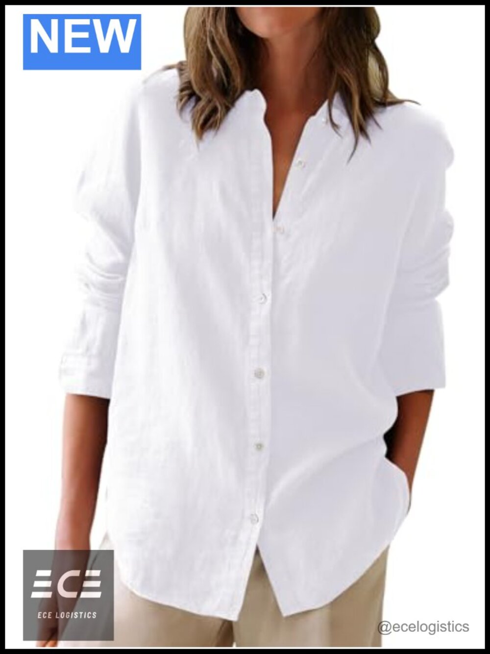 Womens 100% Cotton Oxford Button Down Shirt Long Sleeve Collared Blouse Work Top
